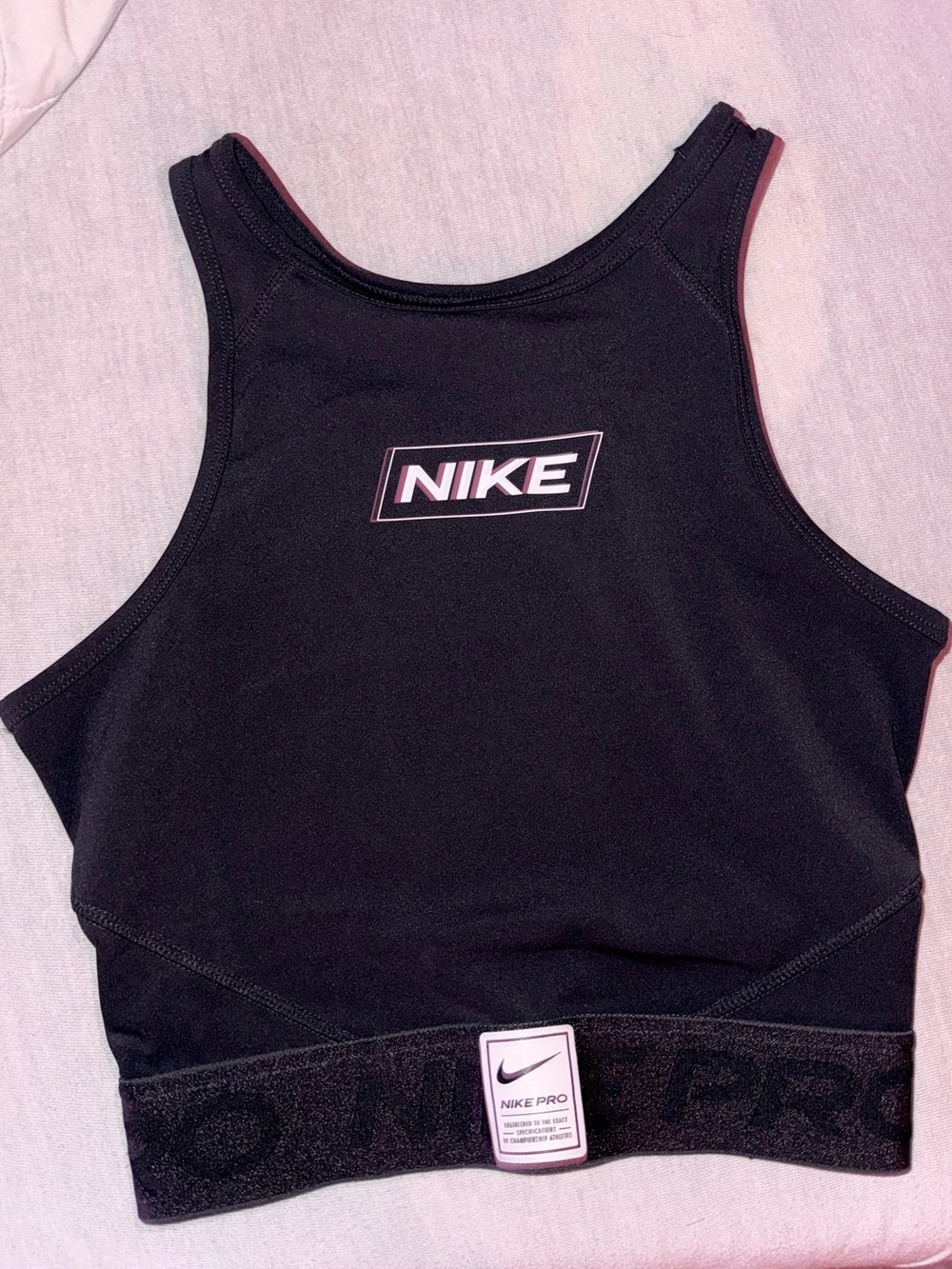 Nike Pro Black Dri-fit Crop Sports Tank Top XS